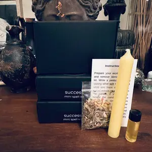 Success Spell/Ritual Mini Kit with Candle, Incense, and Instructions for a Fresh and Aromatic Experience - Tool