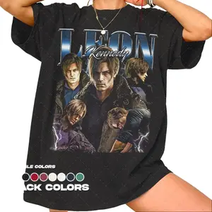 Leon Kennedy Graphic T Shirt, Resident Evil Requiem Tee, Unisex Comfort Colors