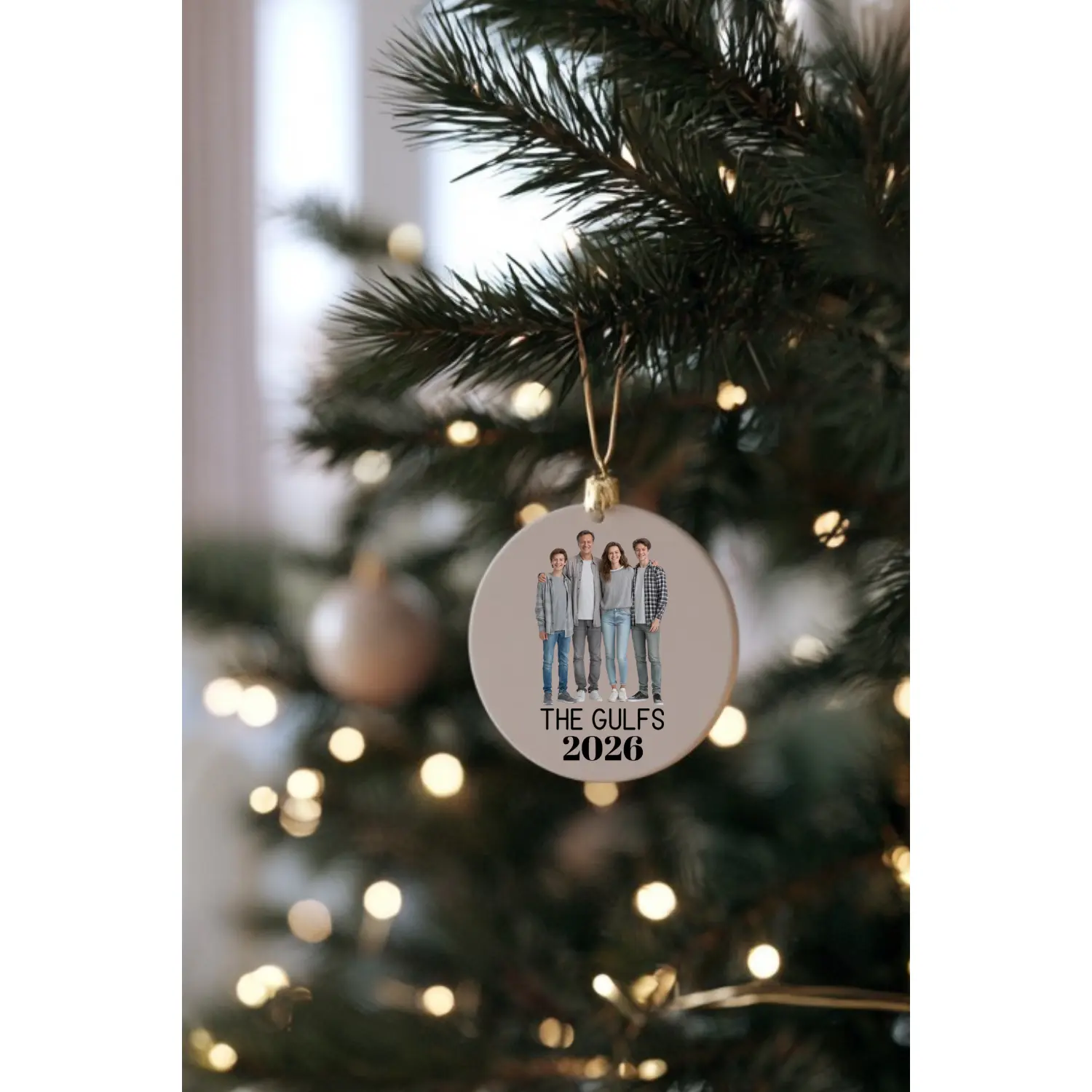 Personalized Family Photo Ornament | Custom Christmas Ornament with Photo | Ceramic Family Keepsake | Personalized Holiday Gift | Family Christmas Ornament