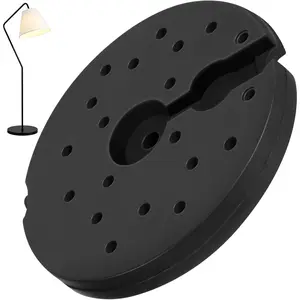 5.95Lb Round Plastic Floor Lamp Base Weight, 9.3 Inch Black Weighted Disc for Home Living Room Bedroom Lighting