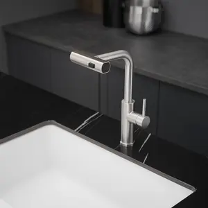 Modern 304 stainless steel Modern new pull out kitchen faucet spray faucet