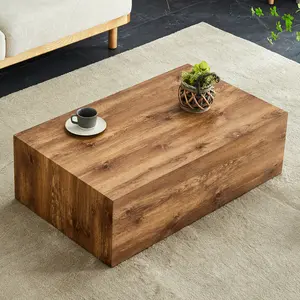 Stylish Modern MDF Coffee Table/ Sofa Table with Texture - Available in Wood, Light Wood, and White realistic marble pattern - Durable & Elegant