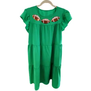 Green Triple Sequin Football Dress