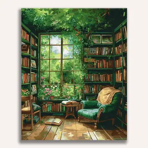 Verdant Book Nook Paint by Numbers Kit