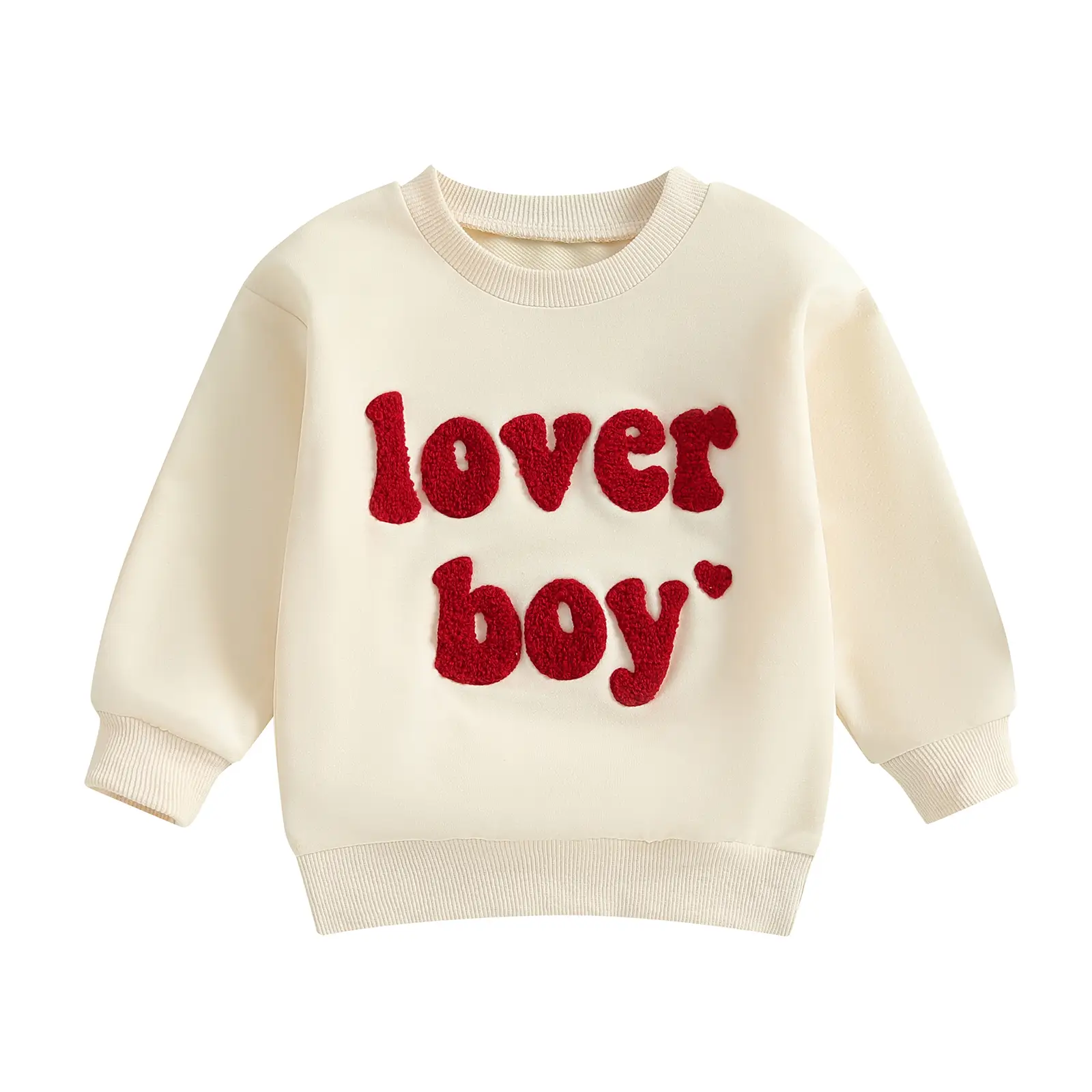 Toddler Baby Boys Valentine's Day Outfits Lover Boy Sweatshirts Long Sleeve Crew Neck Letter Embroidery Pullovers Baby Spring Tops