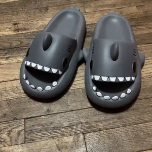 Shark Slides for Women and Kids Novelty Pillow Slippers Open Toe Cushioned Cloud Slides EVA Material Anti-Slip Easy to Clean Perfect Gift