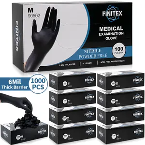 6Mil Heavy Duty Nitrile Disposable Gloves, Extra Strength Industrial Grade Puncture Resistant, Professional Work Cleaning Gloves for Mechanics Plumbing Construction Landscaping Gardening Farming Automotive Repair Painting Home DIY Tool