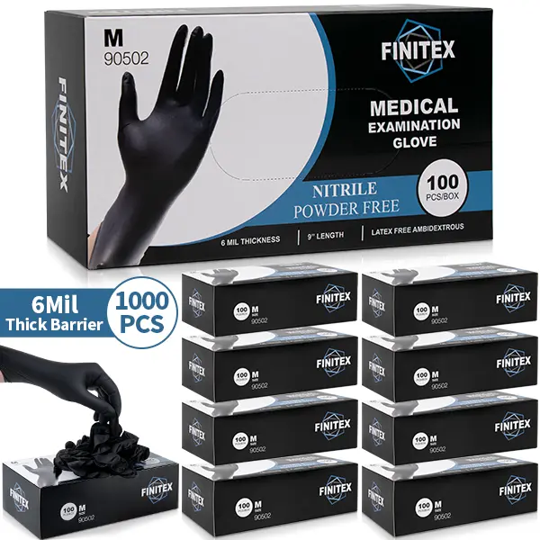 6Mil Heavy Duty Nitrile Disposable Gloves, Extra Strength Industrial Grade Puncture Resistant, Professional Work Cleaning Gloves for Mechanics Plumbing Construction Landscaping Gardening Farming Automotive Repair Painting Home DIY Tool