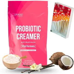 SAYUU Functional Probiotic Creamer With Mushrooms – Enriched With Powerful Adaptogenic Mushrooms Like Lion's Mane, Reishi, And Cordyceps For Energy, Focus, And Stress Relief (30 Servings)