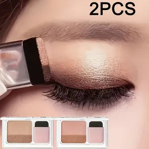 Two-pack of 3-color Shimmering Dual-color Eyeshadow Palettes - Diverse Colors, Easy To Blend, Long-lasting and Waterproof Cosmetic Eye Makeup, Includes A Brush for A Perfect Makeup Look.