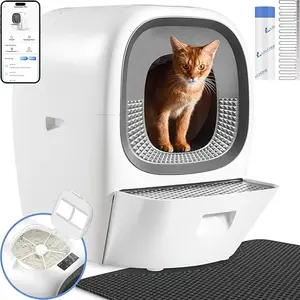 LALAHOME 80L Smart Cat Litter Box - Auto Refill, Self-Cleaning, Odor Removal, App Controlled, Anti-Pinch Rake, - Ideal for One or Multiple Cats
