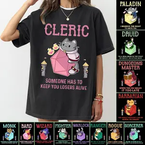 Custom D&D Characters Shirt, Funny Cat D&D Unisex Tee, Mental Health DM Gift, Game Masters, RPG Games, Tabletop