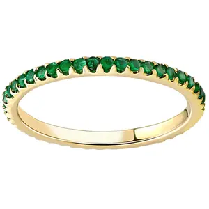 1/2Ct Emerald Eternity Ring Anniversary Band 10k Yellow Gold