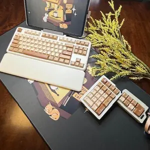 Coffee Theme Wireless Full Set - Includes Keyboard, Mouse, and Mousepad