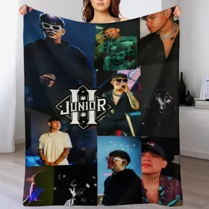 Hiphop Blanket Junior Singer H Blanket Super Soft Warm Flannel Blanket For Bedroom Living Room Sofa Four Seasons Perfect For Napping Home Decor Bedding Artwork, Man Woman Gift