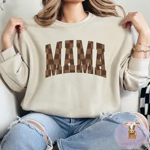 MAMA Brown Checkered Sweatshirt
