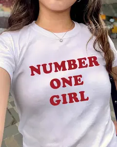 Number One Girl Baby Tee Rose Merch Babytee Y2k Retro Graphic Top Trendy Aesthetic Music Tee Rose Fan Gift Red Print Quote Tshirt