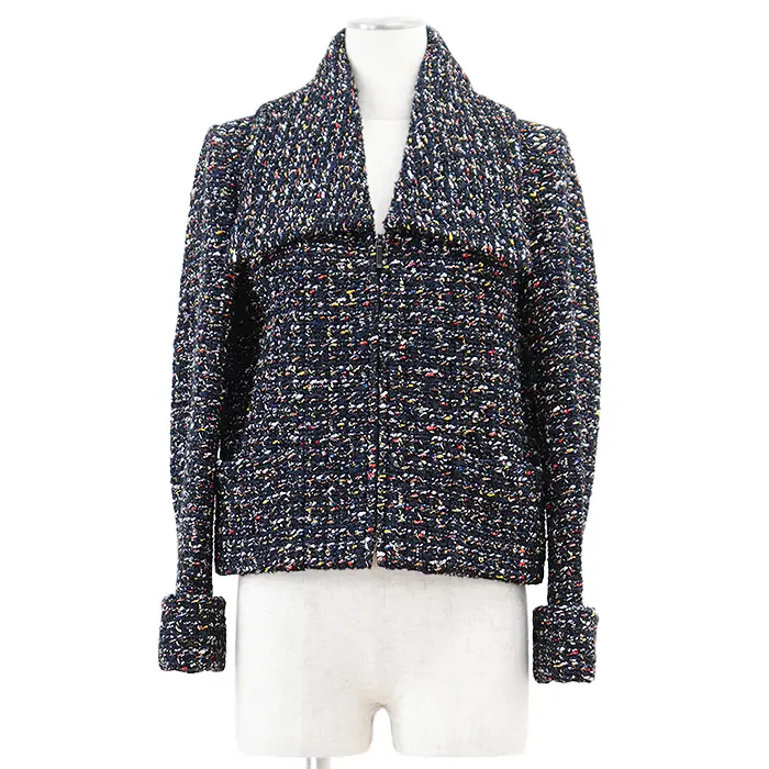Pre-owned CHANEL Cotton Small Leather Goods P52665 Fantasy Tweed Jacket