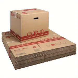 New 25-Count Large Capacity Medium-Sized Kraft Paper Moving Boxes - Sturdy Recyclable and Space-Saving Storage Containers for Home and Office - 19inL x 14inW x 17inH Organiser