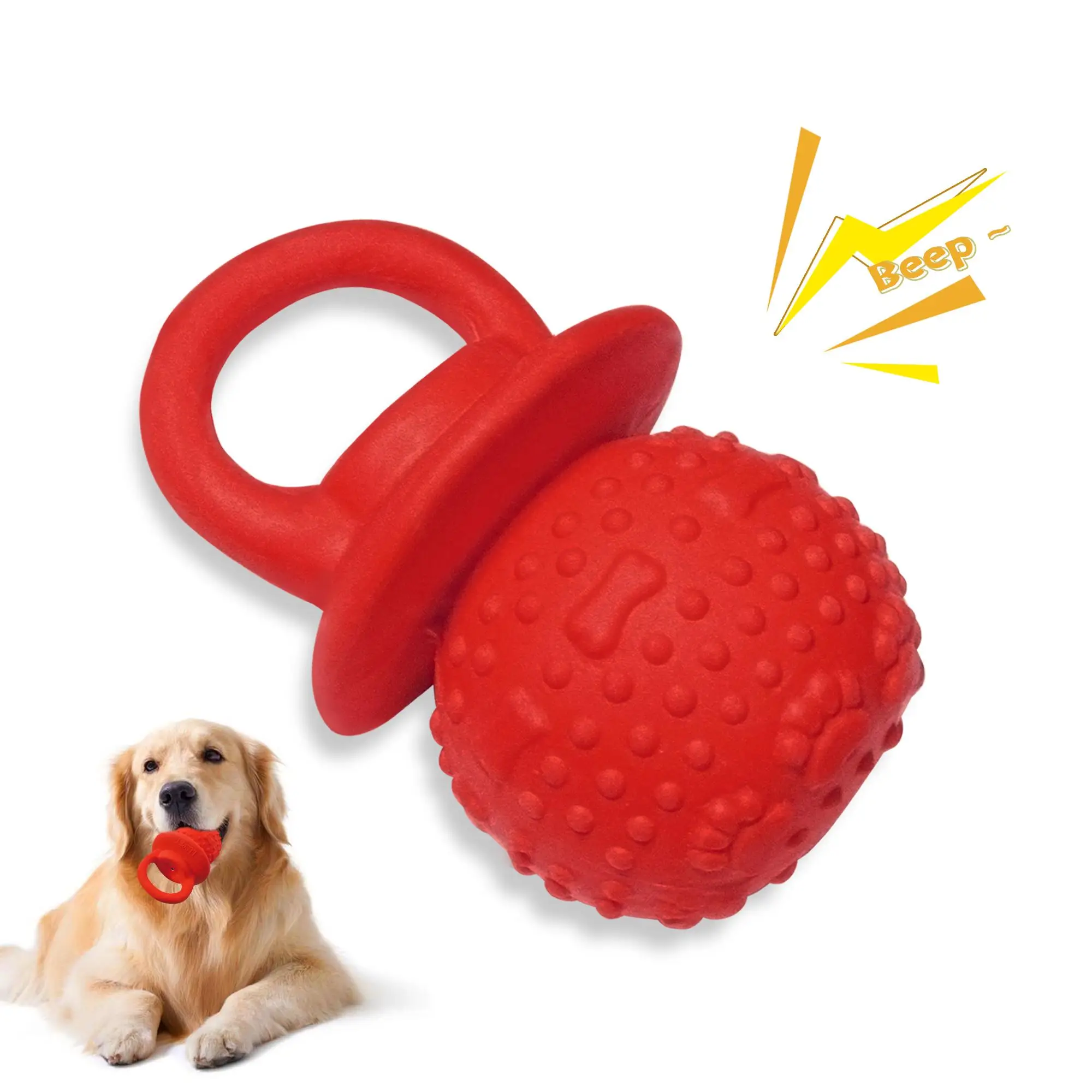 Durable Natural Rubber Dog Toy, Squeaky Dog Toy, Pet Chew Toy, Interactive Dog Product for Training and Playing