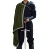 Runcati Men's Loose Renaissance Half Cape - Adjustable Tie, Machine Washable Fantasy Costume with Medieval Look, One Size Solid Colors Adds Mystery and Power for LARP Warrior, Ren Faire