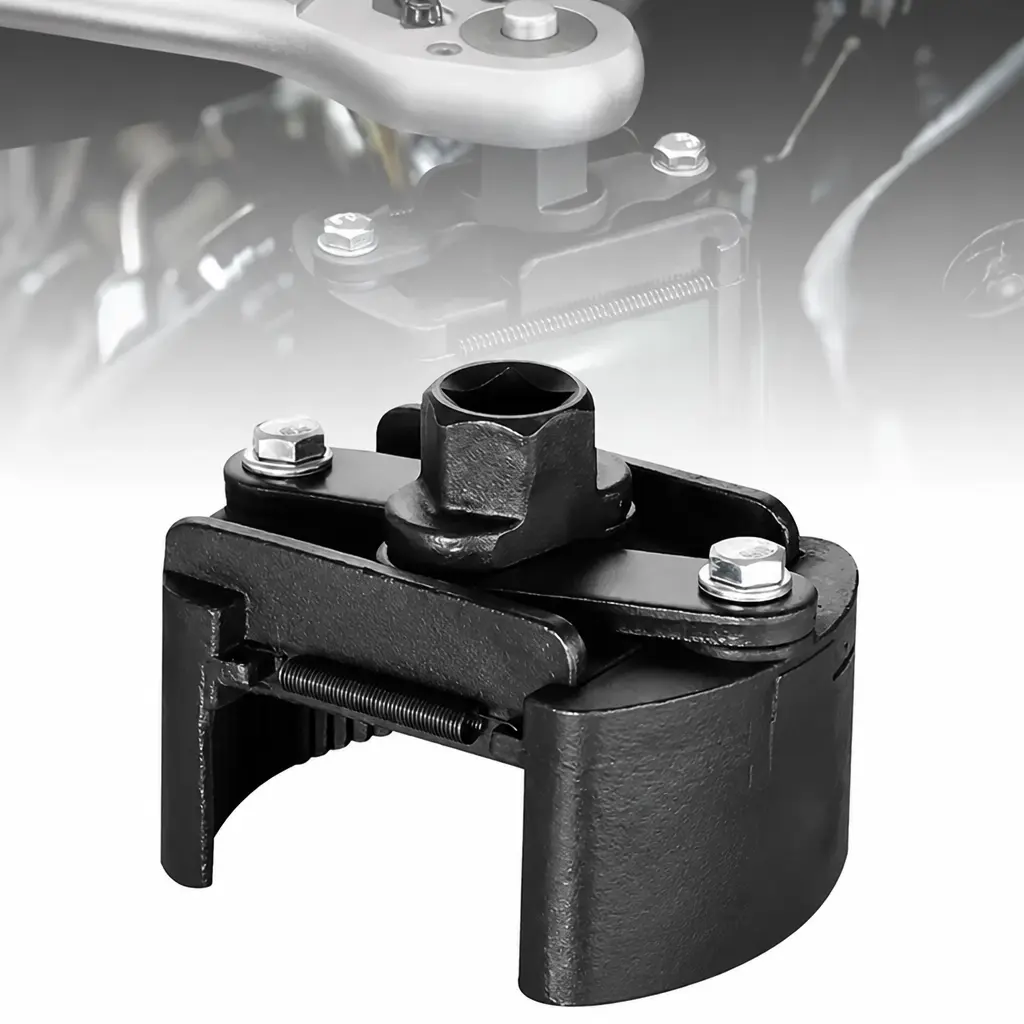 Universal Adjustable Oil Filter Wrench, for 2.36-3.15In Spin-On Oil Filters of Cars Motorcycles, 1/2'' Drive Cap Style Oil Filter Removal Tool, New Upgraded Design, High Precision Anti-Slip Auto Maintenance Hardware