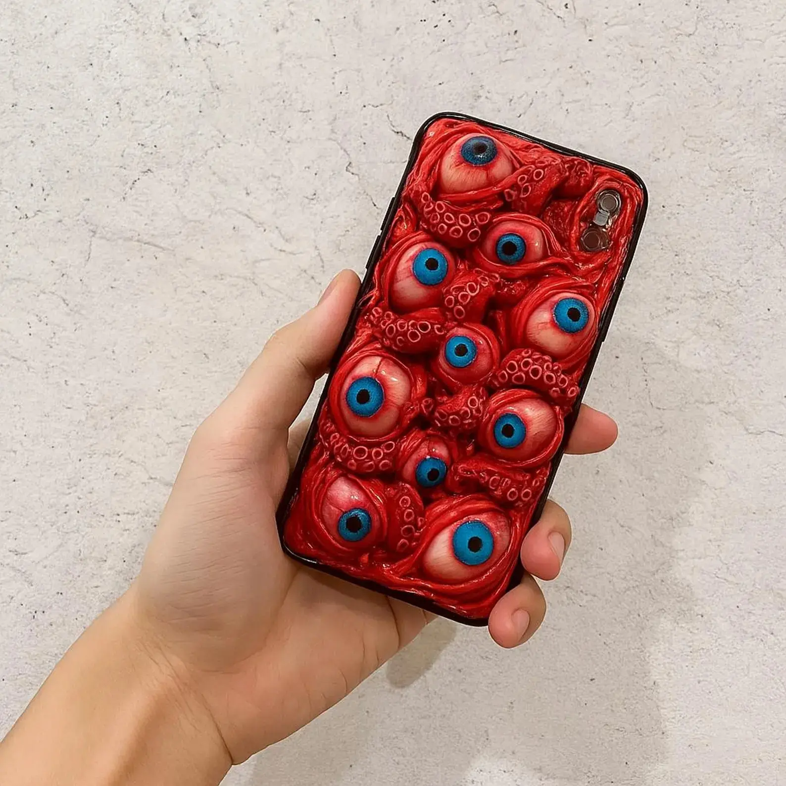 Blue & Black Octopus Tentacle Eyeball 3D Handmade Phone Case for All Phone  Models & Samsung Galaxy Gothic Horror Creepy Cool Protection Unique Design  for Fantasy Lovers - TikTok Shop