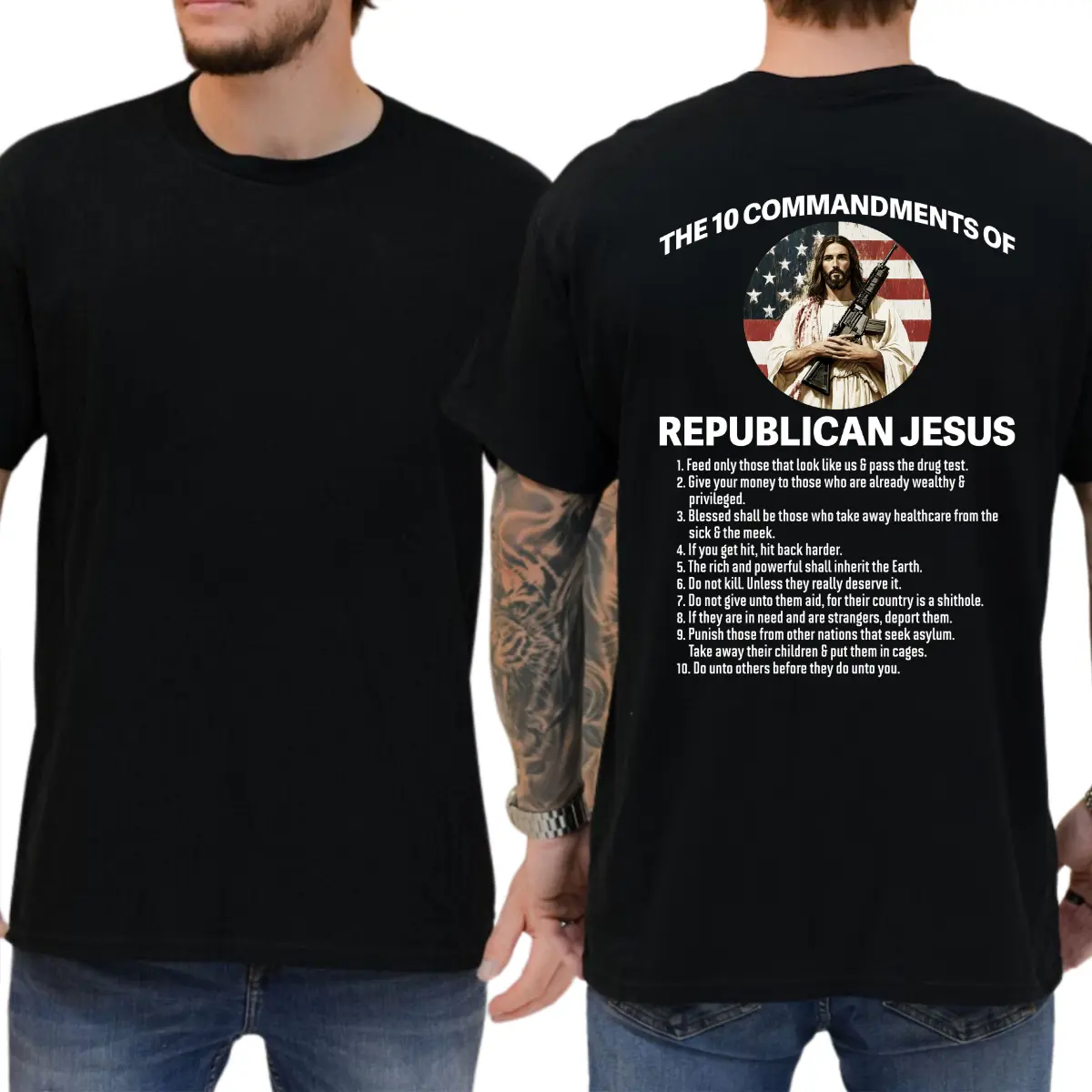 The 10 Commandments Of Republican Jesus T-shirt, Political Shirt, Funny Shirts, Democrat Shirt, Liberal Tee, 8647 Shirt
