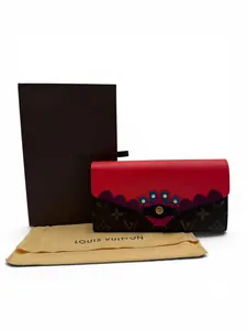 Pre-owned Louis Vuitton COATED CANVAS Small Leather Goods MONOGRAM FLAMINGO SARAH WALLET