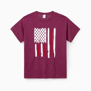 [Creator LIVE Auction] Independence Day USA Family Outfit Matching Family 4th of July T-Shirts Patriotic Brush Stroke American Flag Tee