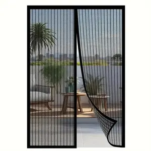 Magnetic Screen Door Self-Sealing Hands-Free Entry Bug-Proof Pet & Child Friendly Easy Care Nylon Mesh Suitable for Various Room Styles