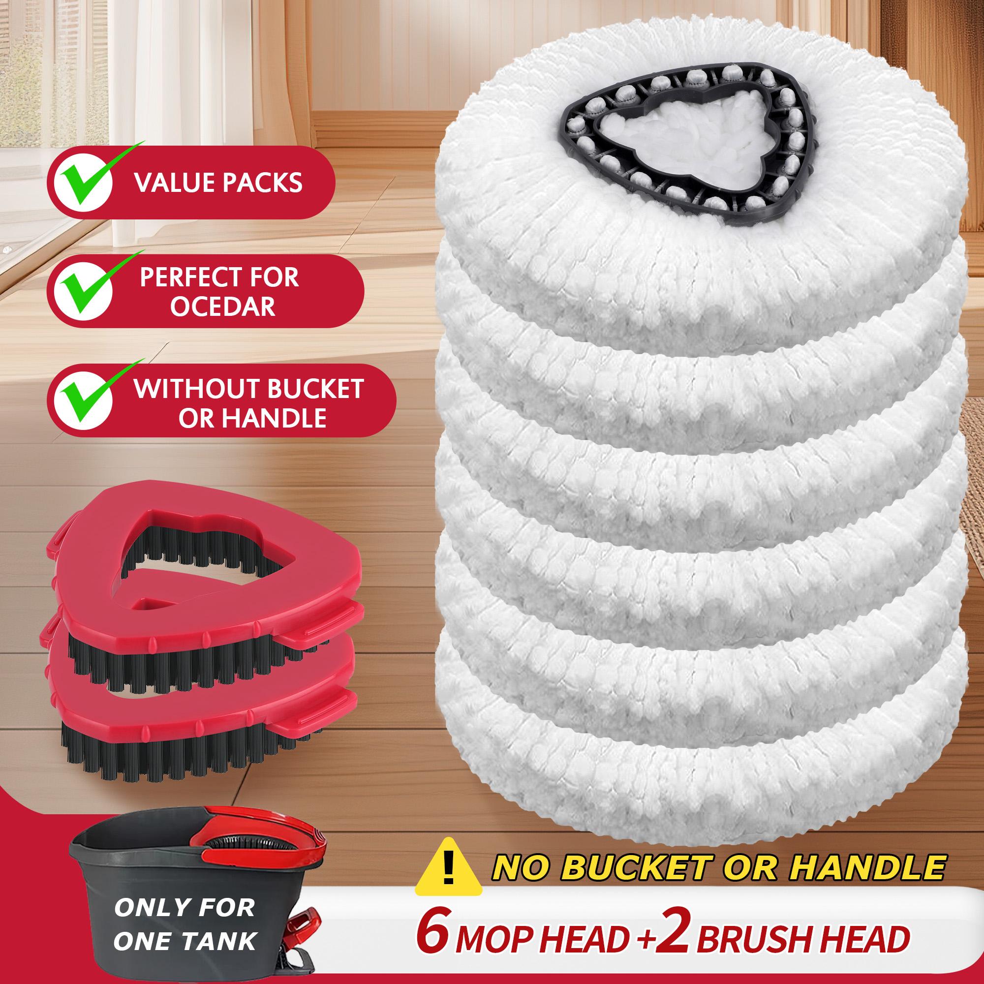 Microfiber Mop & Scrub Brush Refills For O-Cedar EasyWring 1 Tank System Bucket or Handle NOT INCLUDED Spin Mop Head Set