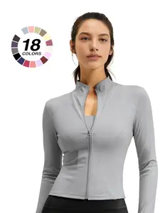 Zipper Sport Jacket Slim Fit, Long Sleeves & Thumb Holes, Gym & Casual Wear, Lightweight Yoga Tennis Workout Coat, Fitness Clothing, Pickleball Apparel, Sports Yoga Jacket