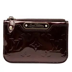 Pre-owned Louis Vuitton Patent Leather Small Leather Goods Pochette Clé NM Monogram Vernis Coin Case