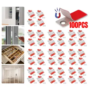 100 Packs Ultra-Thin Strong Magnetic Door Closers for Cabinets Cupboards Latches