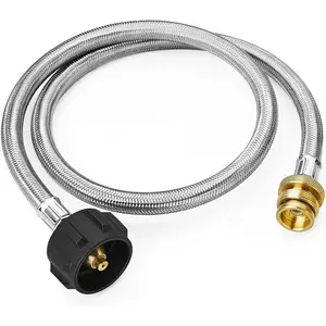3   Adapter Hose, 1lb to 20lb Adapter Converts 1lb Appliances to 5-40lb Tanks, Stainless Steel Braided Hose for  Griddle, Weber Q,  Grill, Buddy Heaters and