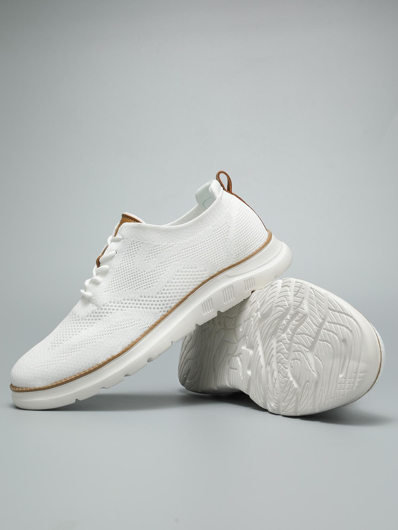 Men's Casual Mesh Breathable Solid Color Slip on Shoes, Lightweight Comfortable Sports Running Shoes,Knitted Mesh Breathable AndComfortable Platform Sneakers Closed Boy Trainer Footwear Runner Training Athletic