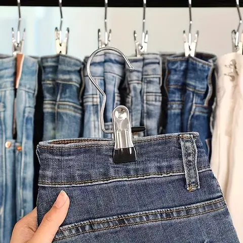Stainless Steel Clothes Hanger Clip, Multifunctional Clothes Hanger Clip, Clothes Hanger, Clip Hangers for Pants, Shoes Clip, Socks Clip, Hat Clip, Gloves Clip, Pants Clip, Laundry Hooks Clips, Organiser