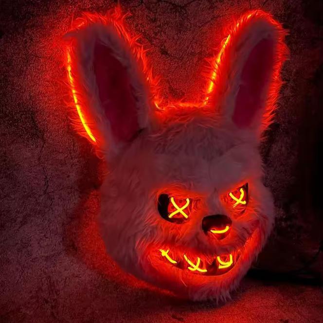 Bunny Mask Masquerade LED Rabbit & Bear Glowing Halloween Party Mask For Carnival Cosplay Props Party without Batteries