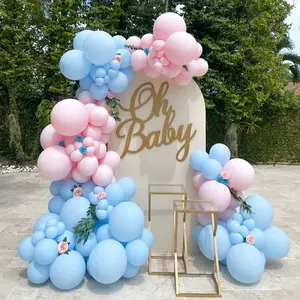 120 Piece Pink Blue Balloon Garland Arch Set, Baby Shower Decorations Balloons, Gender Reveal Birthday Party Decoration Background