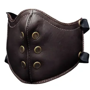 Foreign Trade 2025 Europe and America New Double Vent Eye Mask Fashionable Men's PU Leather Outdoor Dustproof Riding Mask