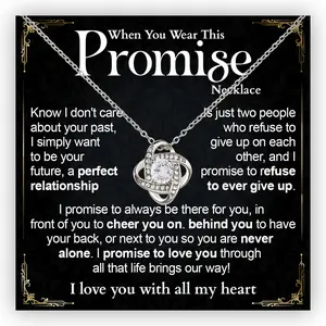 Promise Necklace For Her, Promise Necklaces Gifts For Women, Promise Knot Necklace For My Wife, Promise Necklaces Gift For Soulmate Girlfriend Wife Finacee, Anniversary Christmas Birthday Gift For Her