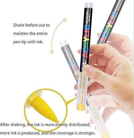 36 Color Acrylic Marker - Graffiti Pen Painting Set, Acrylic Paint Pen, Stroke Marker pen, Waterproof and Quick Drying, Stronger Coverage, Black Friday & Cyber Monday, Thanksgiving gifts, Christmas gifts