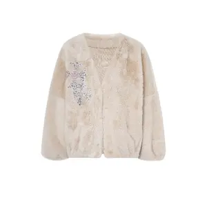TCH - Hot Diamond | Fashionable | Qianjin Style | V-neck | Fury Warm Coat | 2025 | Winter | New