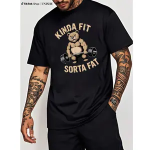 Kinda Fit Sorta Fat Bear T-Shirt – Perfect for Gym & Workout Sessions
