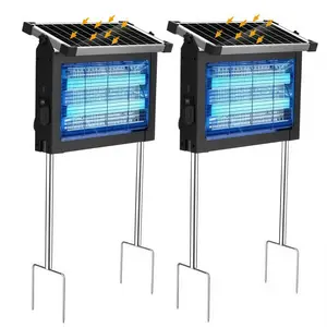 Zero Queen Outdoor Solar Powered,Mosquito Zapper Indoor with 4500V High Powered, Electric Fly Zapper with GroundingBracket, Rechargeable Waterproof Mosquito Killer, Fly Zapper, MosquitoKiller, Electric Trap Ideal for Patio,Backyard