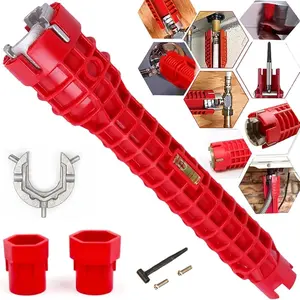 8 in 1Multifunctional Kitchen Faucet Sink Basin Wrench, Kitchen Drain Tub Removal nut Plumbing Plumber for Tight Spaces Installation and Repairs Tools Multi-Functional Faucet Wrench Tool