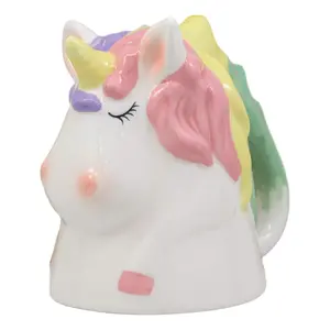 Ebros Topsy Turvy Ceramic Mystical Rainbow Unicorn Smart Coffee Mug Drink Cup 11oz