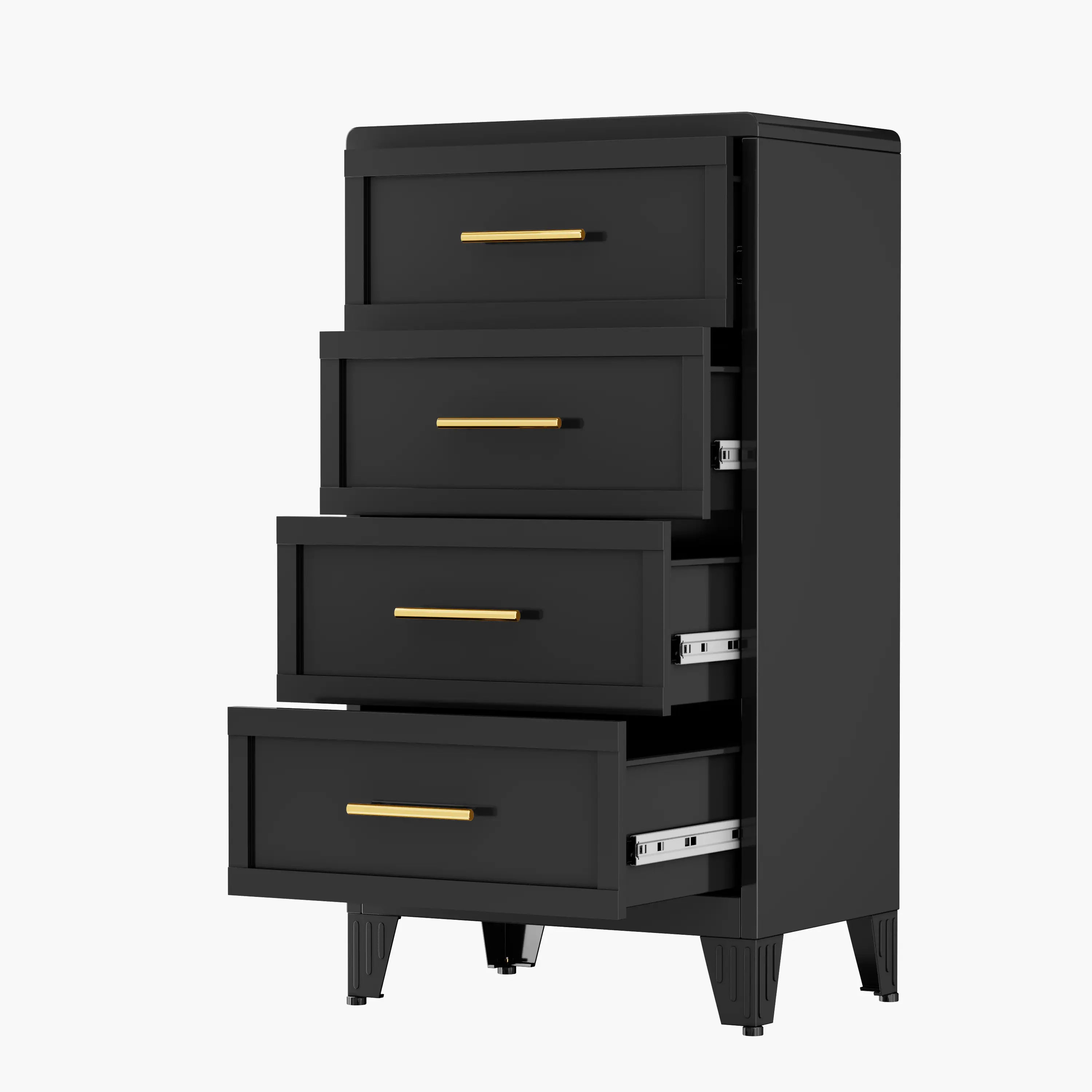 4 Drawers Black