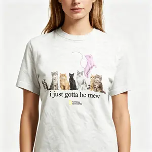 "I Just Gotta Be Mew" Funny Cat Graphic Tee |   All-Season Breathable Gothic Grunge Emo Unisex Top